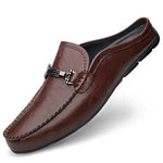 Men's Brown Leather Loafers | Classic Comfortable Casual Flat Shoes