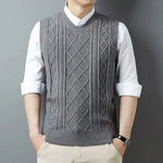 Men's Cable Knit Vest | Warm Textured Autumn Layer