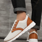 Men's Canvas Leather Sneakers | Lightweight All-Day Comfort Fit