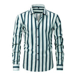 Men's  Striped Long-Sleeved Shirt | Effortless Non-Iron Style for Spring and Autumn