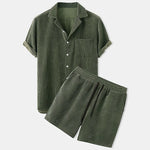 Men's Corduroy Tracksuit Set | Stylish Summer Casual Ensemble