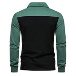 Men's Cotton Blend Color Block Long Sleeve Polo Shirt | Stylish Breathable Comfort Fit