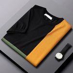 Men's Cotton Blend Color Block Shirt | Sculptural Tailored Design