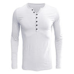 Men's Cotton Blend Long Sleeve Henley T-Shirt | Trendy Slim Fit Essential