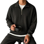 Men's Cotton Blend Quarter Zip Sweatshirt | Stylish Modern Layering Essential