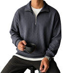 Men's Cotton Blend Quarter Zip Sweatshirt | Stylish Modern Layering Essential
