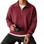 Men's Cotton Blend Quarter Zip Sweatshirt | Stylish Modern Layering Essential