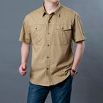 Men's Cotton Button Down Shirt | Vintage Cargo Style for Casual Comfort