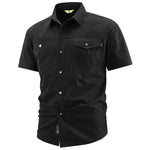 Men's Cotton Button Down Shirt | Vintage Cargo Style for Casual Comfort