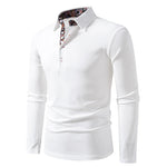 Men's Cotton Color Block Long Sleeve Polo Shirt | Stylish Autumn Business Essential