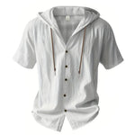 Men's Cotton Linen Hooded Shirt | Lightweight Breathable Summer Essential