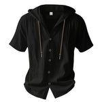 Men's Cotton Linen Hooded Shirt | Lightweight Breathable Summer Essential