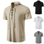 Men's Cotton Linen Short Sleeve Shirt | Lightweight Breathable Everyday Essential