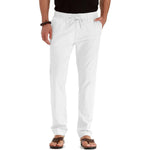 Men's Cotton Linen Straight Leg Pants | Lightweight Breathable Vacation Essential