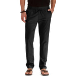 Men's Cotton Linen Straight Leg Pants | Lightweight Breathable Vacation Essential