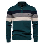 Men's Cotton Quarter Zip Sweater | Tailored Warmth for Autumn Style