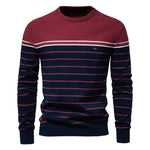 Men's Cotton Striped Pullover Sweater | Stylish Autumn Essential Fit