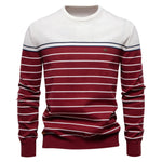 Men's Cotton Striped Pullover Sweater | Stylish Autumn Essential Fit