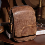 Men's Cow Leather Waist Bag | Durable Outdoor Sports Essential
