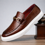 Men's Croc-Embossed Leather Loafers | Refined Elevated Comfort Design