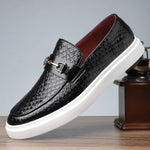 Men's Croc-Embossed Leather Loafers | Refined Elevated Comfort Design