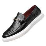 Men's Croc-Embossed Leather Loafers | Refined Elevated Comfort Design