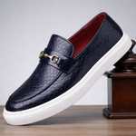 Men's Croc-Embossed Leather Loafers | Refined Elevated Comfort Design