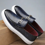 Men's Croc-Embossed Leather Loafers | Refined Elevated Comfort Design