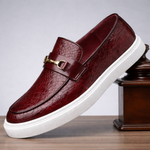 Men's Croc-Embossed Leather Loafers | Refined Elevated Comfort Design