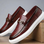 Men's Croc-Embossed Leather Loafers | Refined Elevated Comfort Design