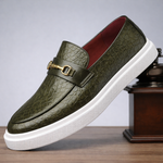 Men's Croc-Embossed Leather Loafers | Refined Elevated Comfort Design