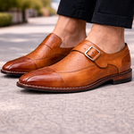Men's Croc-Embossed Monk Strap Shoes | Refined Formal Style