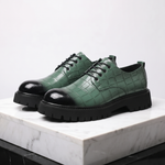 Men's Crocodile-Embossed Leather Oxford Shoes | Bold Contemporary Power Dressing