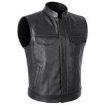 Men's Faux Leather Motorcycle Vest | Stylish Autumn Winter Biker Design