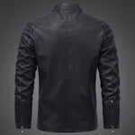 Men's Faux PU Leather Motorcycle Jacket | Bold Structured Autumn Style