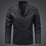 Men's Faux PU Leather Motorcycle Jacket | Bold Structured Autumn Style