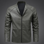 Men's Faux PU Leather Motorcycle Jacket | Bold Structured Autumn Style