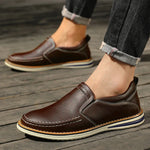 Men's Genuine Leather Casual Loafers | Sleek Outdoor Comfort Fit