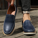 Men's Genuine Leather Casual Loafers | Sleek Outdoor Comfort Fit