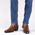 Men's Genuine Leather Harness Boots | Structured All-Day Comfort Design