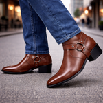 Men's Genuine Leather Harness Boots | Structured All-Day Comfort Design