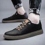 Men's Genuine Leather Low-Top Sneakers | Refined Casual Comfort