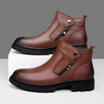 Men's Genuine Leather Side-Zip Boots | Premium Comfort and Stylish Design