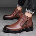Men's Genuine Leather Side-Zip Boots | Premium Comfort and Stylish Design