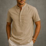 Men's Gossamer Linen Henley Shirt | Lightweight Summer Essential Comfort