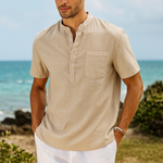 Men's Gossamer Linen Henley Shirt | Lightweight Summer Essential Comfort