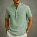 Men's Gossamer Linen Henley Shirt | Lightweight Summer Essential Comfort