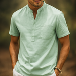 Men's Gossamer Linen Henley Shirt | Lightweight Summer Essential Comfort