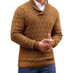 Men's Herringbone Knit Sweater | Stylish Turtleneck Comfort for Winter Layering
