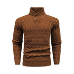 Men's Herringbone Knit Sweater | Stylish Turtleneck Comfort for Winter Layering